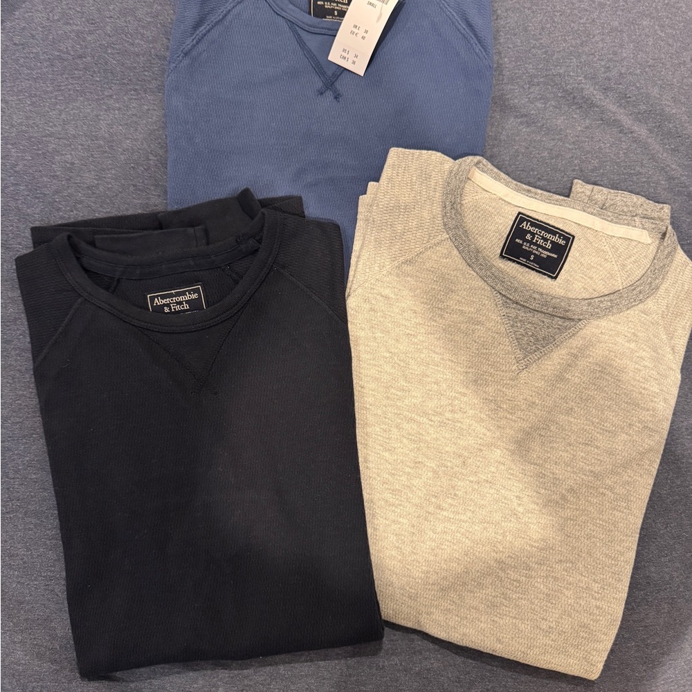 Abercrombie & Fitch Thermals - Navy, Light Gray, Slate Blue